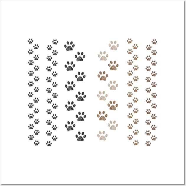 Brown and black colored paw prints Wall Art by GULSENGUNEL